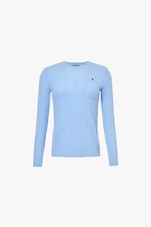Ralph Lauren Logo-embroidered Cable-knit Wool and Cashmere Jumper