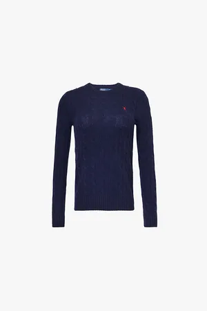Ralph Lauren Logo-embroidered Cable-knit Wool and Cashmere Jumper
