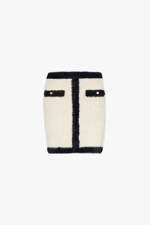 Nina Ricci A-line Brushed-tweed Wool-blend Knitted Mini Skirt