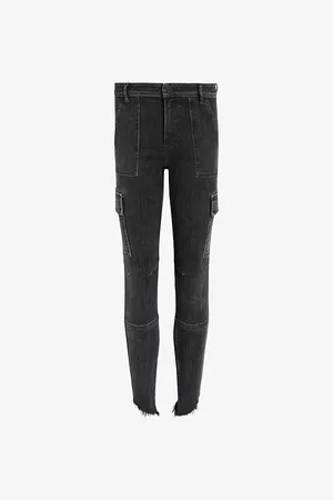 AllSaints Duran Asymmetric-hem High-rise Stretch-denim Skinny Jeans