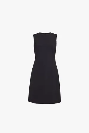 THEORY Round-neck Sleeveless Regular-fit Stretch-wool Midi Dress