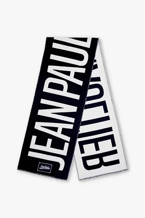Jean Paul Gaultier Branded-print Oversized Wool Scarf