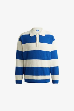 HUGO BOSS Relaxed-fit Striped Stretch Recycled-cotton Rugby Polo