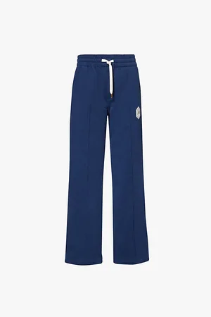 Casablanca Temple Rubberised Branding Straight Leg Regular-fit Organic-cotton Jogging Bottoms