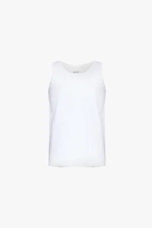 HUGO BOSS Scoop Neck Embroidered Branding Cotton-jersey Vest