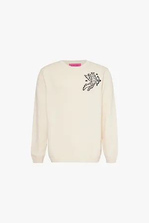 THE ELDER STATESMAN Nora Angel & Devil Crewneck Regular-fit Cotton Jumper