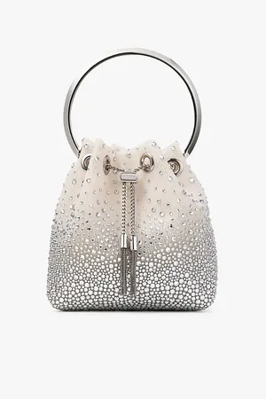 Jimmy Choo Bon Crystal-embellished Mesh Bucket Bag