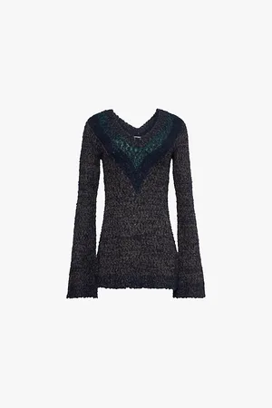 KNWLS Explosion V-neckline Wool-blend Knitted Mini Dress
