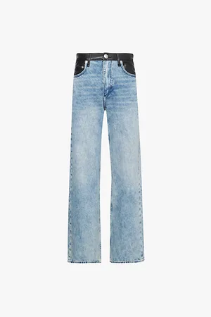 RAG&BONE Shea High-rise Straight-leg Faux-leather and Denim Jeans
