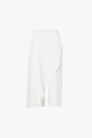 Alaïa Skirt-overlay Cropped Straight-leg Stretch-woven Trousers