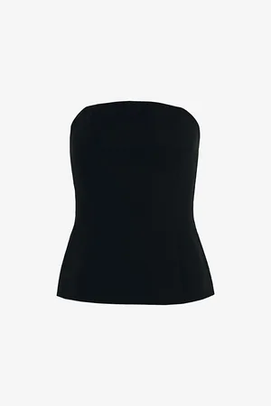 Ro&Zo Slim-fit Bandeau Stretch-woven Top