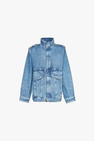 Frame Power High Neck Regular-fit Recycled-denim Jacket