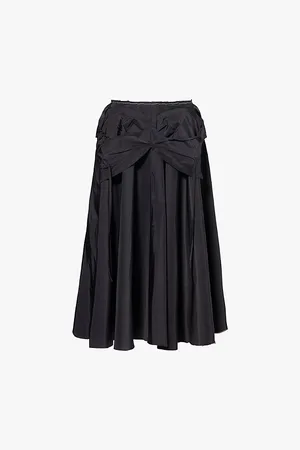 Maison Margiela Bodice-trim Circle-silhouette Woven Midi Skirt