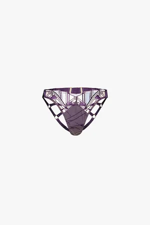 BORDELLE Cubism Open Back Stretch-lace Briefs