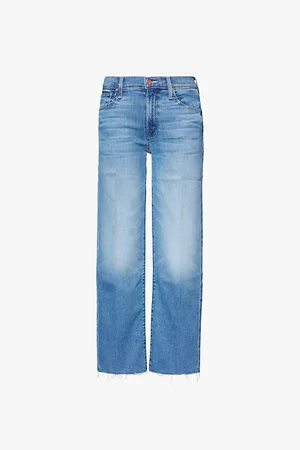 Mother Rambler Faded-wash Straight-leg Mid-rise Stretch-denim Blend Jeans
