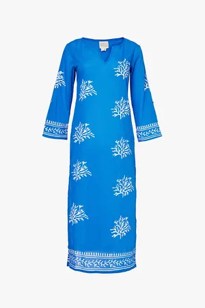 ASPIGA Guadalupe Embroidered Motifs Organic-cotton Midi Dress