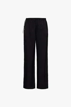 Proenza Schouler Anders Crinkled Straight Leg Mid-rise Woven Trousers
