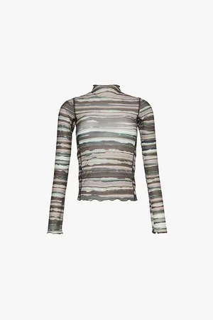 KNWLS Halcyon High-neck Stretch-woven Jersey Top