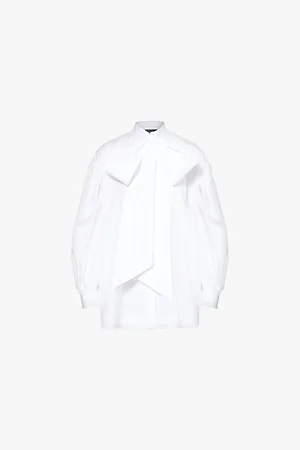 Simone Rocha Sr Puff Slv Shrt W/frnt Bow