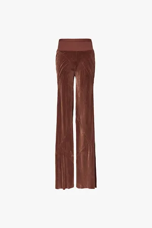 Rick Owens Bias Velvet Straight-leg High-rise Woven-blend Trousers