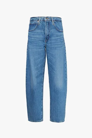 Frame Low Slung Barrel Straight-leg High-rise Recycled-denim Jeans