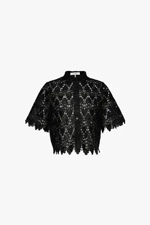 Frame Lace Short-sleeve Woven Shirt