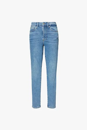 GOOD AMERICAN Faded-wash Straight-leg Mid-rise Stretch-denim Blend Jeans