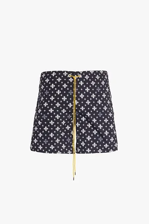 Rhude Cross Graphic-print Elasticated-waist Swim Shorts