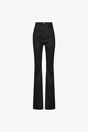 Rick Owens Bolan Coated Straight-leg High-rise Cotton-blend Jeans