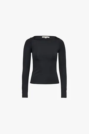 REMAIN Birger Christensen Straight-across-neckline Long Sleeves Stretch-recycled-polyester Top