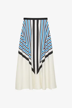 Joseph Avron Cretto-print Silk-blend Maxi Skirt