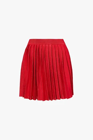 Self-Portrait Pleated Regular-fit Knitted Mini Skirt