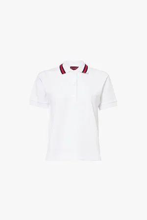 Gucci Stripe-collar Slim-fit Cotton-piqué Polo Shirt