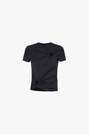 Amy Lynn Bowie Heart-shape Cut-out Stretch-woven Top