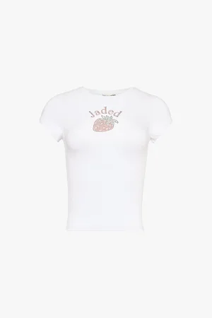 Jaded London Rhinestone-branding Round-neck Stretch-cotton T-shirt
