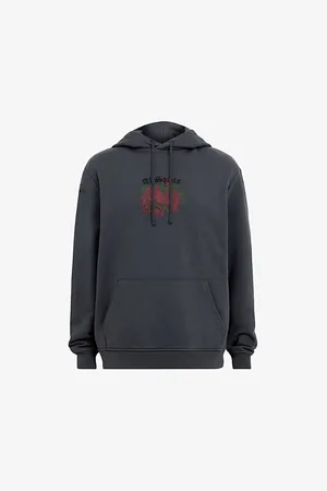 AllSaints Melrose Logo-embroidered Relaxed-fit Organic-cotton Hoody