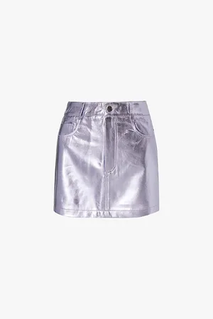 Amy Lynn Milena Faux-leather Cotton-blend Mini Skirt