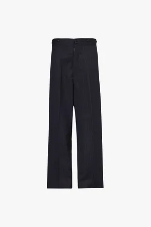 Maison Margiela Pinstripe Wide-leg Woven-wool Trousers