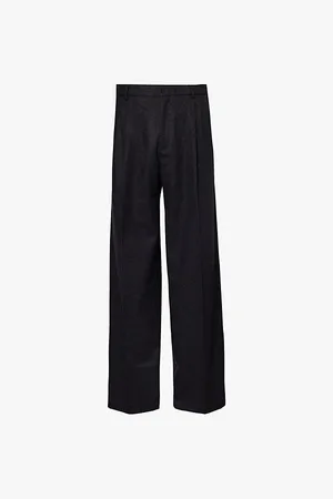 WALES BONNER Raga Regular-fit Wide-leg Wool-cashmere Blend Trousers