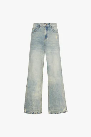 Found Baggy Brand-patch Wide-leg Relaxed-fit Denim Jeans