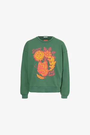 Mother The Drop Square Embossed-graphic-print Cotton-jersey Sweatshirt