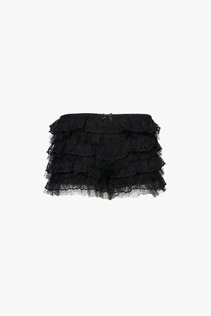 Jaded London Lace-embroidery Mesh-texture Stretch-woven Bloomers