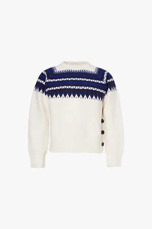 WALES BONNER Mist Fair Isle Wool-knit Jumper