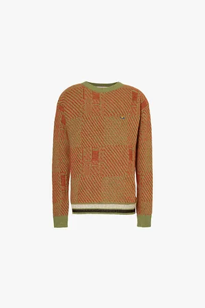 Vivienne Westwood Highlander Embroidered-branding Long-sleeve Wool-blend Knit Jumper
