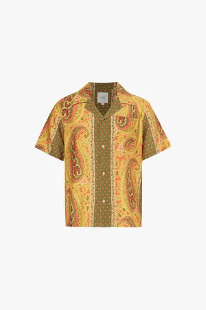 Found Revere Paisley-flower-print Regular-fit Woven-blend Shirt