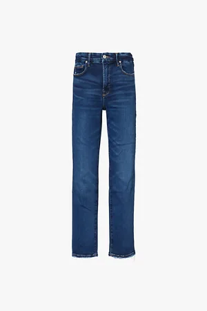 GOOD AMERICAN Good Legs Whiskering Straight-leg High-rise Denim-blend Jeans