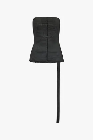 Rick Owens Bustier Fringed-trims Cotton-blend Top