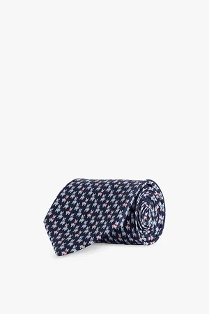 Salvatore Ferragamo Animali Pointed-tip Silk Tie