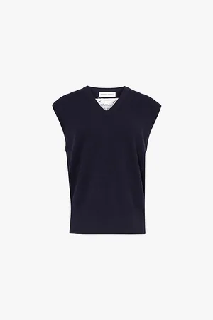 EXTREME CASHMERE Brushed V-neck Stretch-cashmere Blend Gilet