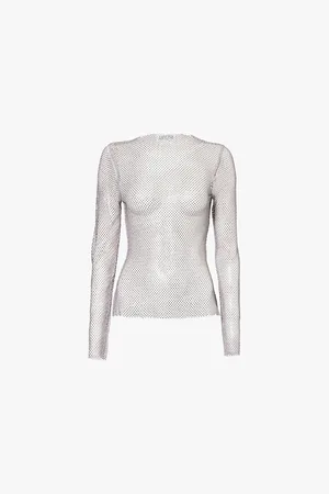 Amy Lynn Net Rhinestone-embellishment Woven Top